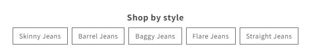 Square pill navigation showing sub-collections on a Shopify collection page